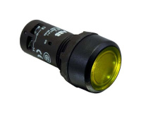 Кнопка с подсветкой CP2-11Y-10 желтая 24В AC/DC с плоской клавишей с фиксацией 1НО ABB