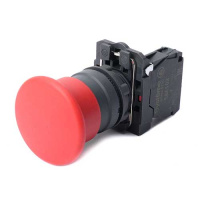 Systeme Electric Кнопка с гриб головкой SB5 в сборе 22мм 40мм красная с возвратом пластик 1НЗ