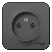 Розетка без заземления без шторок накладного монтажа с изолирующей пластиной 16A 250В Systeme Electric Blanca Антрацит