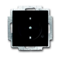 Розетка Schuko с индикацией LED ABB Future Черный бархат