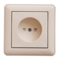 Розетка без заземления в сборе с рамкой Wessen 59 Слоновая кость