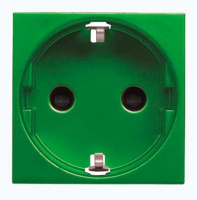 Розетка с заземлением с защитными шторками 2 мод ABB NIE Zenit Зеленый N2288 VD