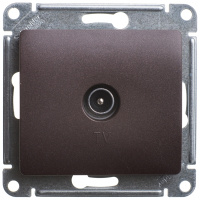 Розетка TV одиночная 1DB Systeme Electric Glossa Шоколад