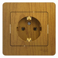 Розетка с заземлением в сборе с рамкой Systeme Electric Glossa Дуб