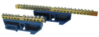Шина "0" 8х12мм 14 отверстий латунь синий изолятор на DIN-рейку EKF PROxima N