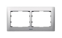 Рамка 2-постовая горизонтальная Legrand Galea Life Тертый Алюминий/Metal Brushed Aluminium