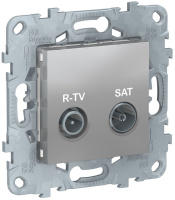 Розетка R-TV/SAT проходная Schneider Electric Unica New Алюминий
