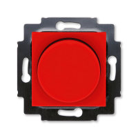 Светорегулятор поворотно-нажимной 60-600 Вт R красный / дымчатый чёрный ABB Levit