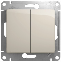 Выключатель 2-клавишный (схема 5) 10AX механизм Systeme Electric Glossa Молочный