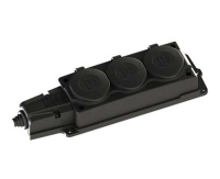 Systeme Electric MultiSet Колодка 3х розетка 2К+З каучуковая 16А/250В IP44 Чёрная