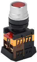 Кнопка ABLF-22 красный d22мм неон/240В 1з+1P IEK