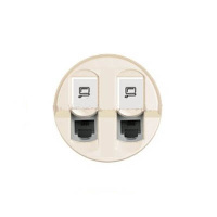 Накладка розетки RJ45 компьютерной двойной Legrand Celiane Слоновая кость