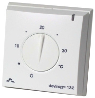 Терморегулятор с датчиком пола и воздуха, +5°С +35°C, IP31 Devi DEVIreg 132