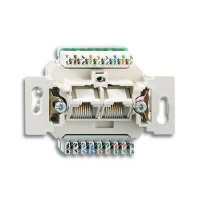 Механизм Розетка телефон/комп 2-ая, UAE, RJ45, 8/8(8/8), наклонная, кат.6е, неэкранированная ABB BJE