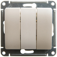 Выключатель 3-клавишный (схема 3) 10AX механизм Systeme Electric Glossa Перламутр