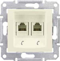 Розетка телефонная 2-ая RJ11 Schneider Electric Sedna Бежевый