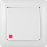 Выключатель 1-клавишный с индикацией 6A скрытой установки в сборе Wessen Хит Белый