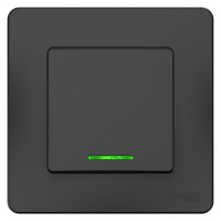 Переключатель 1-клавишный скрытой установки с подсветкой 10A 250B Systeme Electric Blanca Антрацит