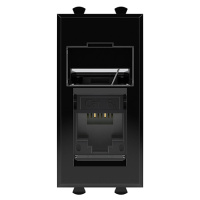 Компьютерная розетка RJ-45 модульная, кат.6А, "Avanti", "Черный квадрат", 1 модуль DKC