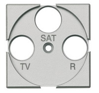 Панель лицевая для розеток TV+FM+SAT 2 мод Bticino Axolute Алюминий