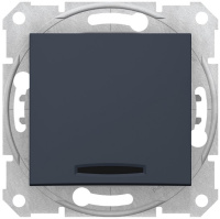 Переключатель 1-клавишный с подсветкой 10A Schneider Electric Sedna Графит