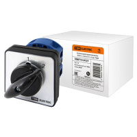 Переключатель кулачковый (1-2 / без перемычки) 1P, 10A, 230/400V, IP40/IP20 / белый/черный TDM КПУ11-10/0101