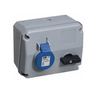 Розетка с выключателем и механической блокировкой 232MHS6, 32A, 2P+E, IP44, 6ч ABB