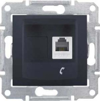 Розетка телефонная 1-ая RJ11 Schneider Electric Sedna Графит