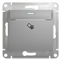 Выключатель карточный 10A (схема 6) Schneider Electric Glossa Алюминий