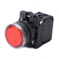 Systeme Electric Кнопка SB5 с подсвет в сборе модуль 22мм красная пластик 230-240ВAC 1НЗ