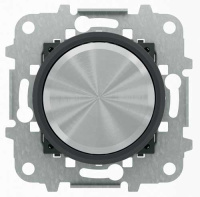 Светорегулятор поворотно-нажимной для LED 2-100 Вт / кольцо ABB NIE Skymoon Стекло черное 8660.2 CN