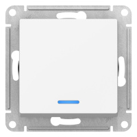 Переключатель 1-клавишный с подсветкой сх.6A 10AX механизам Schneider Electric AtlasDesign Белый