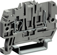 Пружинная проходная клемма со штыревым контактом. Серая. 2,5 кв. мм. DKC