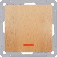 Розетка 2-ая б/з для узких вилок 6A Wessen 59 Бук