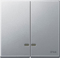 Клавиша 2-ая IP44 Merten System M Алюминий
