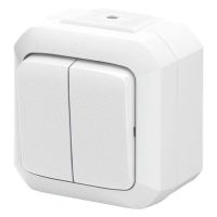 Переключатель двухклавишный IP54  ABB Variant+ Белый