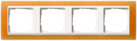 Рамка 4-постовая Gira Event Матовый Оранжевый/Белый глянец