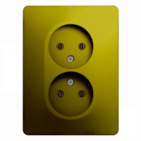 Розетка двойная без заземления 16A 250В в сборе Systeme Electric Glossa Фисташковый