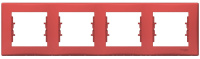 Рамка 4-постовая горизонтальная Schneider Electric Sedna Красный