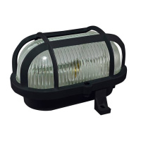 Светильник накладной, овал с решеткой 183х123х113мм, 40W, Е27, IP54 / черный TDM НБП 02-60-004.03У "Евро"