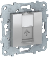 Розетка компьютерная RJ45 одиночная кат. 5е UTP Schneider Electric Unica New Алюминий