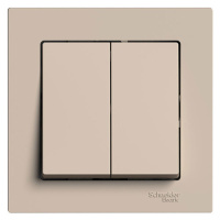 SE AtlasDesign Выключатель 2-клавишный Песочный сх.5 10АХ в сборе