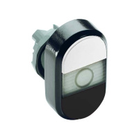 Кнопка двойная MPD8-11С белая/черная прозрачная линза с текстом START/STOP ABB