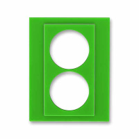 Сменная панель на розетку с заземлением двойную зелёный ABB Levit