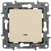 Выключатель 1-клавишный с подсветкой 10A винтовой зажим Legrand Etika Cлоновая кость