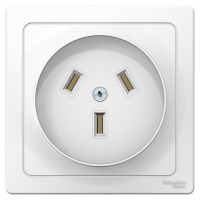 Розетка силовая скрытой установки 2К+З 32A 250В Systeme Electric Blanca Белый