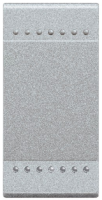 Кнопка безвинтовой зажим, 1 мод Bticino Living Light Алюминий