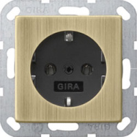 Розетка 1-ая с заземлением Gira System-55 Бронза/Антрацит