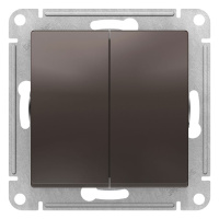 Выключатель 2-клавишный сх.5 10AX механизм Schneider Electric AtlasDesign Мокко