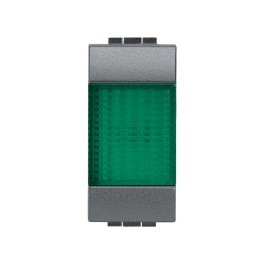Сигнальный элемент зеленый 1 модуль для ламп 11250L-11251L-11252L Bticino Living Light Антрацит Bticino Living Light L4371V